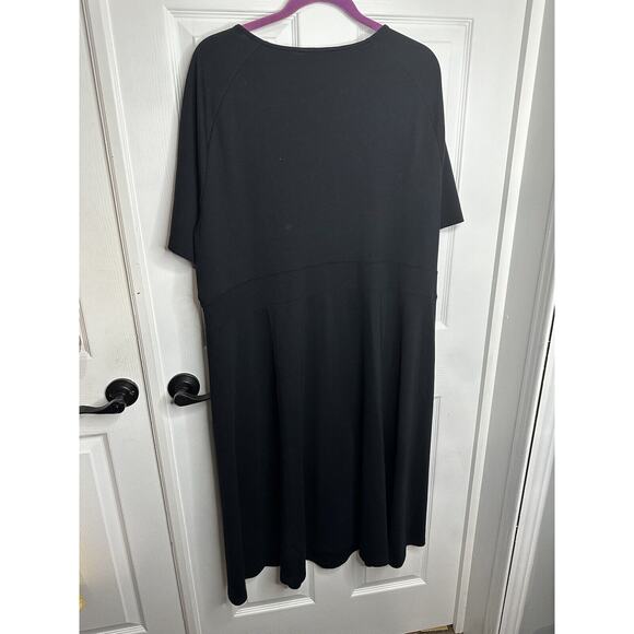 Lands' End Women's Black Short Sleeve Ponte Sheath Dress Size Career 20w 22w 1x - Picture 3 of 6
